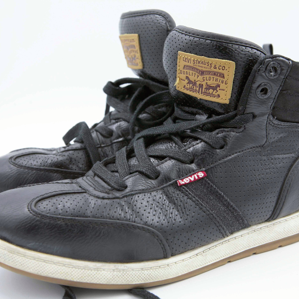 ☄️Levis Men's High Top Black Synthetic Upper Shoes